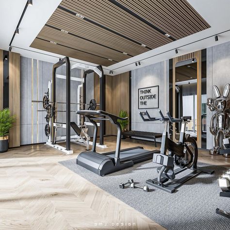 Gym Design Home, Gym At Home Ideas, Mini Gym At Home, Mini Gym At Home Ideas, Luxury Home Gym, Home Gym Ideas, Dream Home Gym, Gym Design Interior, Luxury Gym