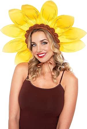 Flower Costume Diy, Sunflower Headpiece, Sunflower Costume, Sunflower Headband, Sunflower Hat, Diy Costumes Women, Yellow Costume, Flower Costume, Sunflower Dress