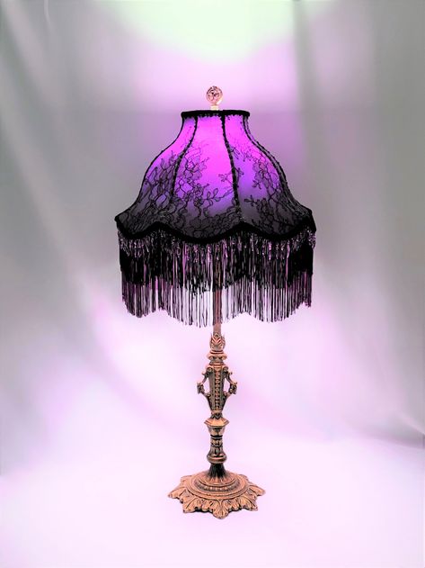 Ghost Monster High, Spectra Vondergeist Aesthetic, Goth Lamp, Spectra Vondergeist, Purple Room, Soft Fringe, Victorian Lampshades, Mode Retro, Scene Stealer