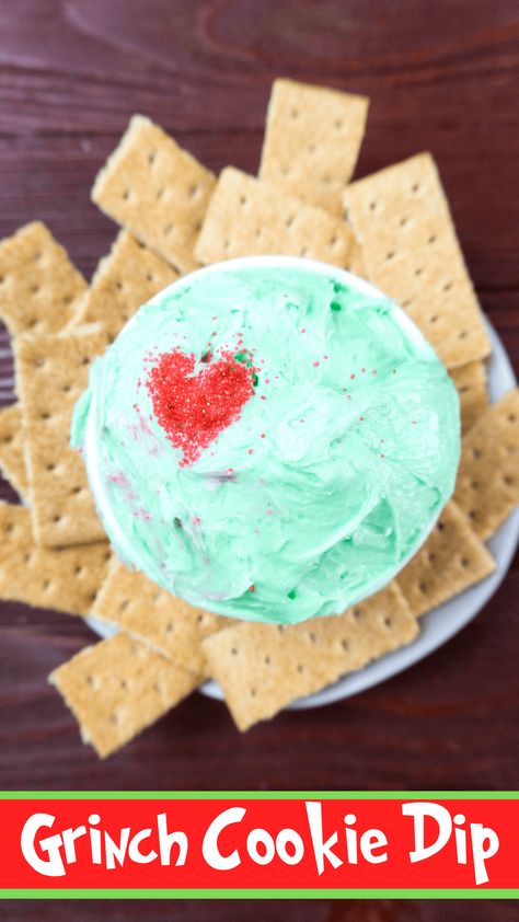 Grinch Snack, Grinch Cookie, Movie Watching Party, Cookie Dip, Holiday Dips, Grinch Movie, Christmas Dip, Best Dip Recipes, Grinch Cookies