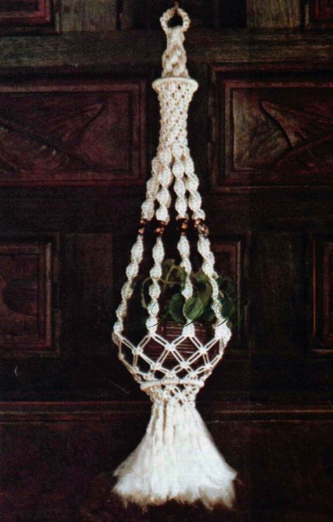 2 Tier Macrame Plant Hanger Pattern, Macrame Pots & Planters Patterns, Vintage Macrame Patterns, فن النسيج, 70s Macrame Plant Hanger, Chrochet Plant Hanger, Macrame Plant Hanger Patterns, Makramee Diy, Hanger Diy