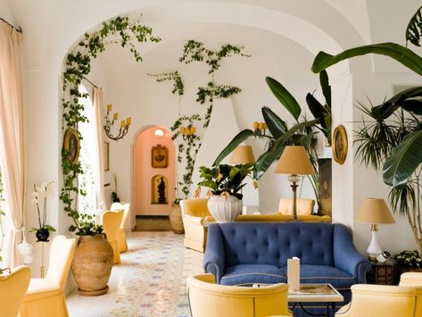 Indoor Plants Living Rooms, Big Indoor Plants, Indoor Vines, Living Room Plants, Indoor Climbing, Travel To Italy, Vine Wall, Amalfi Coast Italy, Tuscan Decorating