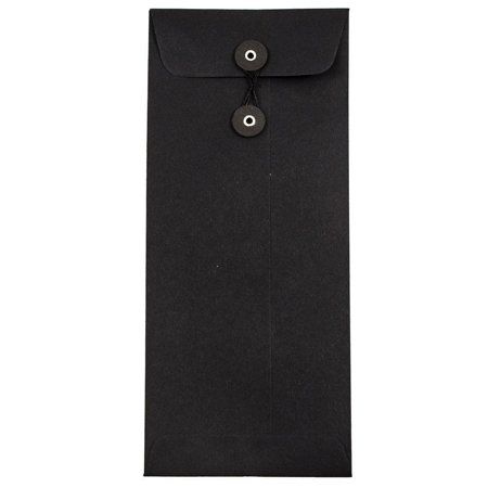 JAM Paper #10 Policy Envelope with Button and String Tie Closure, 4 1/8 x 9/12, Black Linen, 50/pack Business Memo, Black Envelope, Business Envelopes, Jet Black Color, Black Envelopes, Jam Paper, Paper Black, Linen Paper, Envelope Sizes