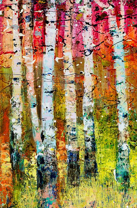 Burch Tree Painting, Abstract Aspen Tree Paintings, Aspen Tree Watercolor, Abstract Birch Tree Painting, Birch Tree Painting Acrylic, Birch Forest Painting, Birch Painting, 자작나무 그림, Aspen Trees Painting