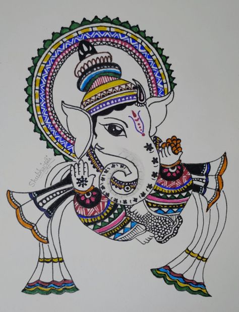 Madhubani Paintings Peacock, Ganesha Drawing, Madhubani Paintings, Healing Mantras, Mandela Art, Mandala Art Therapy, Mandala Art Lesson, Madhubani Painting, Ganesh Chaturthi