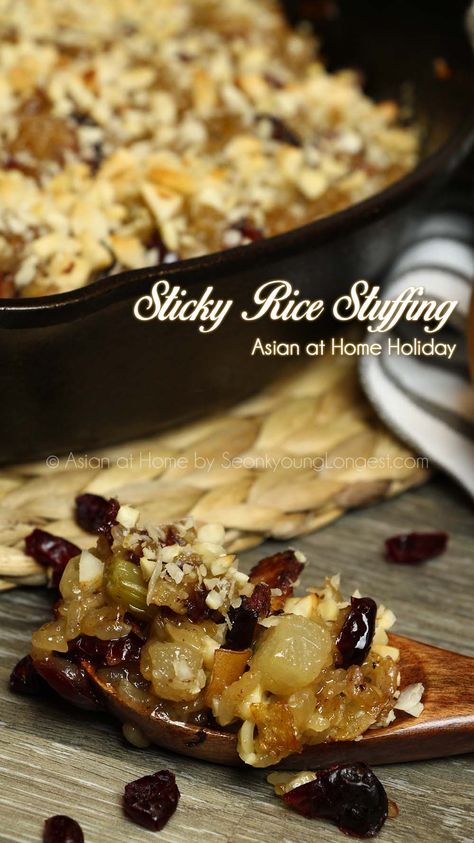 Hi guys! It’s second episode for Asian at Home Holiday!! Thank you so much for all your love for this series!! I was quite nervous to share these Asian at… Sticky Rice Stuffing, Asian At Home, Rice Stuffing Recipes, Asian Bread, Rice Stuffing, Seonkyoung Longest, Gluten Free Sides, Asian Inspired Dishes, Easy Asian Recipes