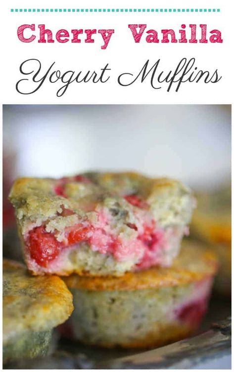 Yoghurt Muffins, Cherry Yogurt, Muffins Homemade, Cherry Bread, Cherry Muffins, Chocolate Peanut Butter Desserts, Yogurt Muffins, Cherry Vanilla, Peanut Butter Desserts