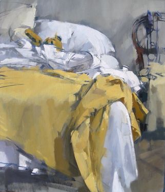 Maggie Siner, Yellow Blankets, Interior Paintings, Paintings I Love, Mellow Yellow, Still Life Painting, Interior Art, Life Art, Painting Inspiration