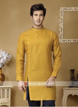 Mustard Yellow Kurta For Mens Layered Kurta, Man Dress Design, Boys Kurta Design, Yellow Kurta, Pineapple Yellow, Gents Kurta Design, Gents Kurta, Kurta Patterns, Kurta Men