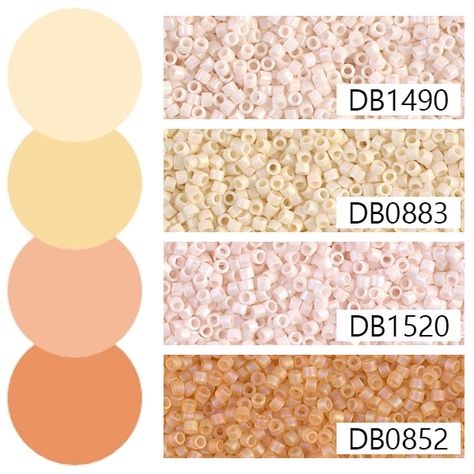 Miyuki Delica Skin Tone Colours Colors For Skin Tone, Beaded Jewelry Tutorials, Color Palette Design, New Forest, Miyuki Beads, Delica Beads, Bead Shop, Beading Supplies, Color Pallets