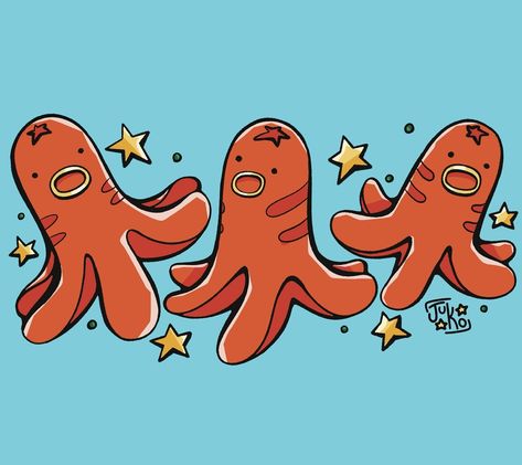 Octo-sausage Inspired by those little guys in bento boxes made of hot dogs 🌭 🐙 #illustration #bentobox #octopus #squid #procreate #doodle #illustragram #digitalart Cute Octopus Illustration, Bento Illustration, Hot Dog Octopus, Octopus Sausage, Octopus Doodle, Hot Dog Art, Octopus Hotdogs, Squid Illustration, Octopus Illustration