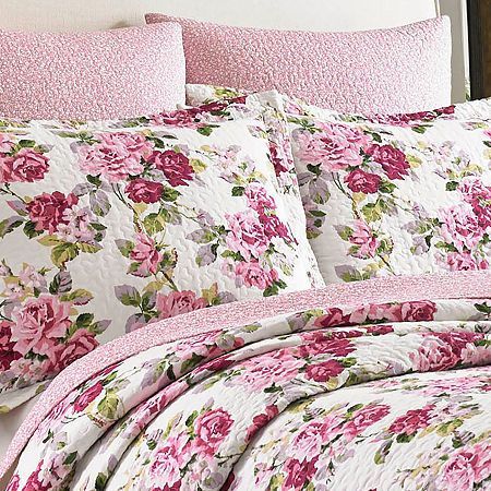 Romantic Roses In Cranberry Pinks Are Scattered Across This Feminine Quilt Set Ensemble Inspired By An English Country Garden. Paired With A Mini-Print Coordinate In Petal Pink And White, This Set Creates A Perfect Place To Dream.• 100% Cotton• Polyester Fill• Reversible • Care: Machine Washable• Country of Origin: ChinaSet includes:• Quilt• 2 Shams (1 sham for twin set)Twin Dimensions1 Quilt: 88Lx68W inches1 Standard Sham: 20Lx26W inches# Pieces In Set: 2Features: ReversibleBed Size: TwinFabric Pink Quilt Set, Commode Shabby Chic, Country Quilt, French Country Bedrooms, Shabby Chic Room, Shabby Chic Dresser, Shabby Chic Bedding, Shabby Chic Bathroom, Pink Quilts