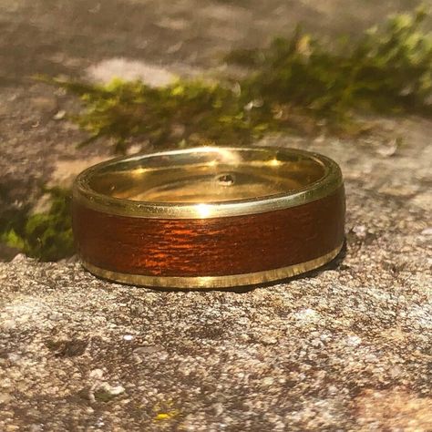 Gold Ring 18K Mahogany Wood Ring 5 Grams Mens Wedding | Etsy Bentwood Rings, Promise Rings For Guys, Wood Ring, Wedding Etsy, Wood Rings, Wooden Rings, Mahogany Wood, Mens Wedding Bands, Wedding Rings For Women