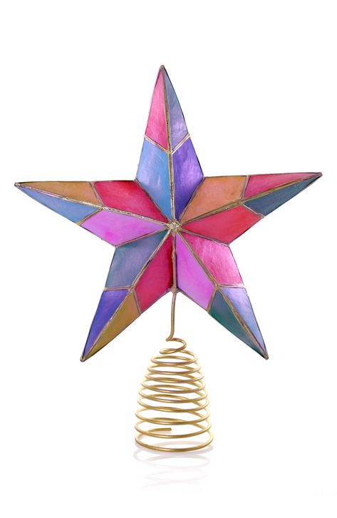 Cody Foster & Co. Spectrum Star Tree Topper available at #Nordstrom Christmas Star Tree Topper, Stained Glass Tree, Glass Tree Topper, Cody Foster, Peony Blush Suede, Christmas Topper, Star Tree, Glass Tree, Star Tree Topper