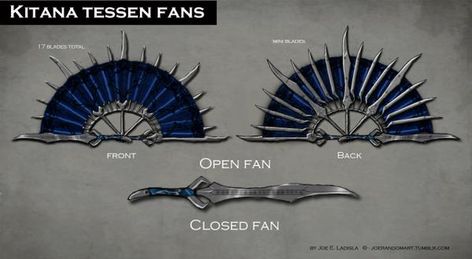 Tessen Fan, Mortal Kombat Fatality, Kitana Cosplay, Battle Fan, Kitana Mortal Kombat, Combat Fan, Fan Tattoo, Mortal Kombat X, Fantasy Props