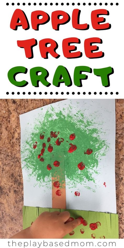 This cute apple tree craft is perfect for toddlers, preschoolers and kindergarteners. Excellent for developing fine motor skills or for an apple-themed unit. #craftsforkids #kidscrafts #toddlercrafts #craftsfortoddlers #apple #applecrafts #appleartproject Apple Tree Craft, Apple Lessons, September Crafts, Craft For Preschoolers, Craft For Toddlers, Scratch Cooking, Apple Preschool, Apple Activities, Apple Craft