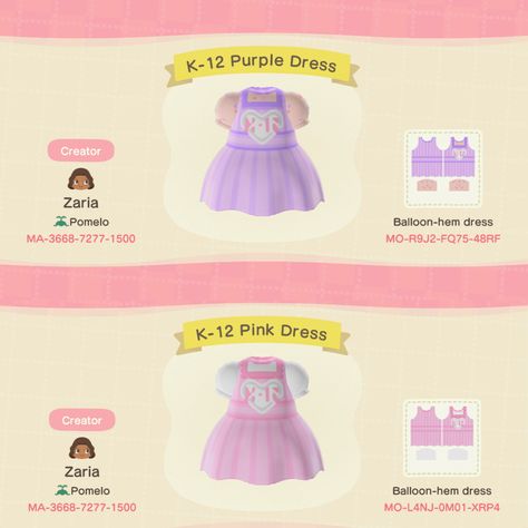 I made designs of the Melanie Martinez K-12 dresses in New Horizons. Enjoy! 💗 #acnh #animalcrossing #acnhdesign #melaniemartinez Acnh Melanie Martinez Design, Acnh Island Tunes Melanie Martinez, Melanie Martinez Id Codes, Melanie Martinez Animal Crossing Tune, Acnh Party Dress, Animal Crossing Melanie Martinez, Melanie Martinez Acnh, My Melody Animal Crossing, K-12 Dress