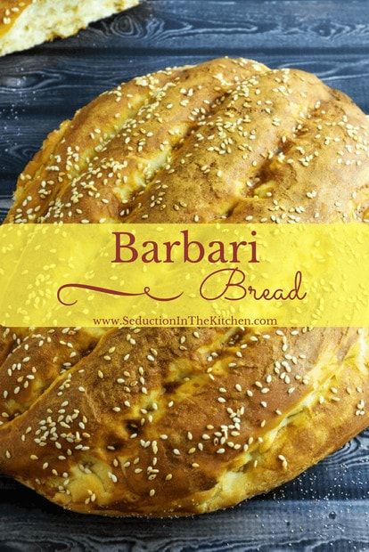 Barbari Bread is a Persian bread that is super easy to make and is wonderful to eat with a big bowl of soup!  via @SeductionRecipe Iranian Bread, Persian Bread, Barbari Bread, Arabisk Mat, Bread To Make, Baking Soda Water, Active Dry Yeast, Soda Water, Bread Making