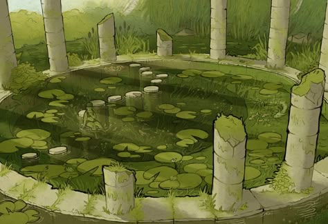 Magical Garden Drawing, Dnd Environment Art, Dnd Landscape Art, Drawing Environments, Arte Peculiar, Fantasy Places, Arte Inspo, Fantasy Art Landscapes, 판타지 아트