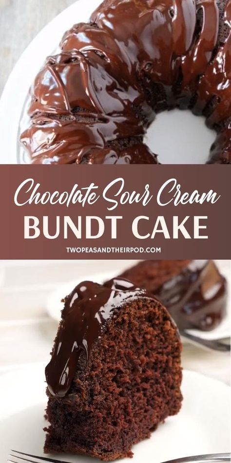 Chocolate Sour Cream Pound Cake, Easy Xmas Dessert, Chocolate Sour Cream Bundt Cake, Sour Cream Bundt Cake, Cake Mothers Day, Mothers Day Cake Ideas, Cake Easter, Xmas Desserts, Amazing Chocolate Cake Recipe