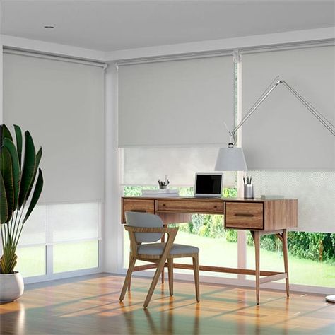 Blackout Double Roller Blinds, Save Up To 70% Off with Blinds 2go Blinds 2go, Modern Roller Blinds, Cortinas Roller, Grey Roller Blinds, Double Story House, White Blinds, Blackout Roller Blinds, Custom Blinds, Double Roller Blinds