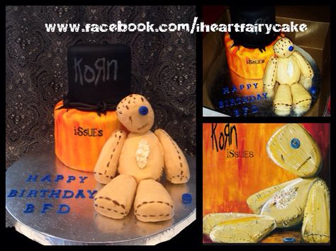 Two-tiered Korn birthday cake inspired by the album Issues. www.facebook.com/iheartfairycake Cake Desserts, Lunch Box, Birthday Cake, Cake, Birthday