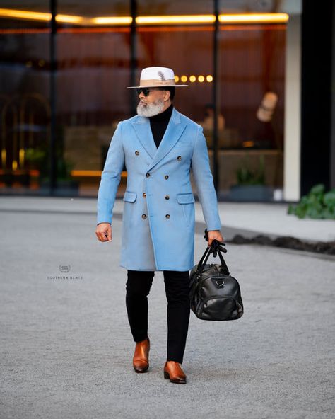 Man Closet, Senior Fashion, Smart Wear, Double Breasted Overcoat, Gentlemen Wear, Black Men Fashion Swag, Wool Coats, Dapper Gentleman, Dapper Style