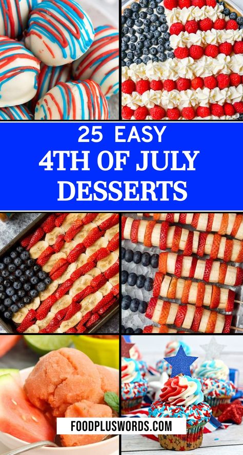 Need ideas for 4th of July desserts? These recipes are festive, fun, and perfect for celebrating with friends and family. Wow your guests with these yummy 4th of July desserts that are quick and easy to make. From homemade treats to unique creations, we've got you covered for your 4th of Jult party desserts. Whether you're catering to a crowd or looking for something the kids will love, these delicious dessert recipes will add sparkle to your spread. Quick And Easy 4th Of July Desserts, Fourth Of July Desserts For A Crowd, 4th Of July Desserts For A Crowd, Lemon Blueberry Cheesecake, July Desserts, Blue Desserts, Festive Cookies, 4th Of July Desserts, Pudding Cookies