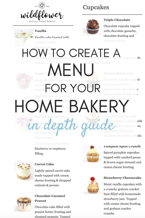 Bakery Business Plan, Home Bakery Business, Bakery Menu, Cupcake Bakery, Vegan Cupcakes, Cookie Business, Cake Pricing, Baking Business, Savoury Baking