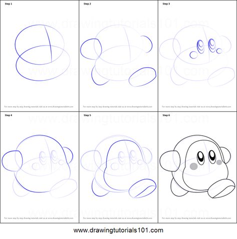 How to Draw Waddle Dee from Kirby Printable Drawing Sheet by DrawingTutorials101.com Waddle Dee Drawing, How To Draw Kirby Step By Step, Kirby Drawing Reference, How To Draw Kirby, Kirby Journal, Kirby Printable, Video Game Drawings, Game Drawing, Waddle Dee