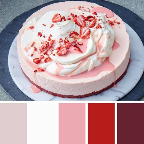 Cheesecake Color Palette, Red Velvet Strawberry, Pallete Color, Food Inspired, Color Codes, Strawberry Cheesecake, Food Trucks, Color Pallets, Food Truck