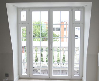 Loft style juliet balcony window Loft Conversion Juliet Balcony, Patio Doors Curtains, Balcony French, Bifold French Doors, Balcony Curtains, Juliette Balcony, Patio Door Curtains, Juliet Balcony, Balcony Window