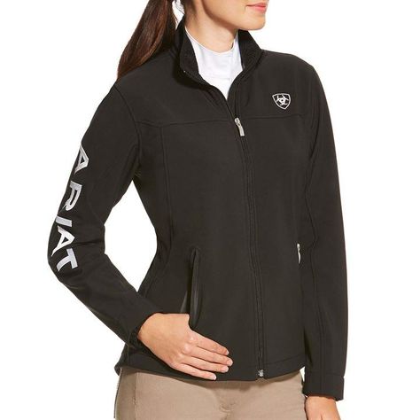 Ariat Ladies Team Softshell Ariat Clothing, Ariat Jacket, Rodeo Girls, Equestrian Riding Boots, Softshell Jacket, Soft Shell Jacket, Country Outfits, Jeans For Sale, Black Media