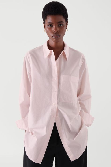 Light Pink Shirt, Oversized Long Sleeve Shirt, Pink Shirts, Trouser Outfits, Chic Shirts, Simply Chic, Denim Blouse, Elegant Shirt, Women Shirts Blouse