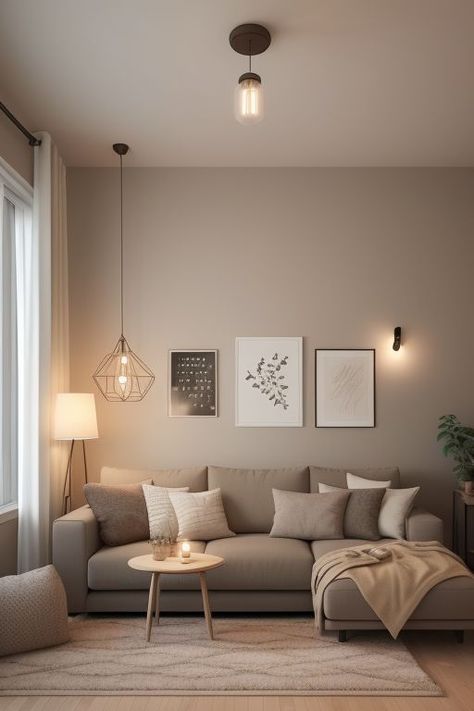 Living Room Neutral Colors, Living Room Wall Color, Minimalist Living Room Decor, Apartment Living Room Design, Small Apartment Living Room, Small Living Room Decor, Neutral Living Room, Home Design Living Room, Ideas Casa