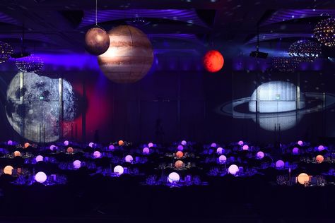 Top 3 event themes of 2018 Galaxy Themed Event, Space Themed Restaurant, Galaxy Theme Fashion Show, Outer Space Stage Design, Reverse Raffle, Space Themed Corporate Event, Bright Night, Event Booth Design, Galaxy Decor