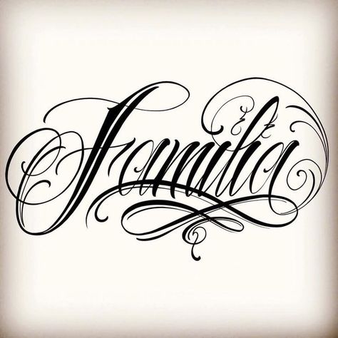 Family Name Tattoos, Family First Tattoo, Tattoo Fonts Alphabet, Tattoo Lettering Design, Chicano Lettering, Family Tattoo Designs, Tattoo Lettering Styles, Cursive Tattoos, Graffiti Tattoo