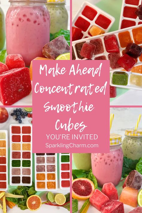 Ninja Blender Recipes Smoothies, Smoothie Cubes, Smoothie Aesthetic, Frozen Smoothie Packs, Healthiest Protein Powder, Diy Smoothies, Make Ahead Smoothies, Freezer Smoothies, Energy Breakfast