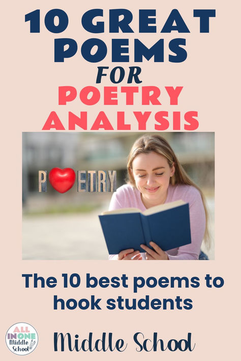 blog post on the best poems for poetry analysis for middle school Relatable Poems, The Hill We Climb, Poetic Devices, Poetry Analysis, Amanda Gorman, Great Poems, Ideas For Classroom, Teaching Poetry, Still I Rise