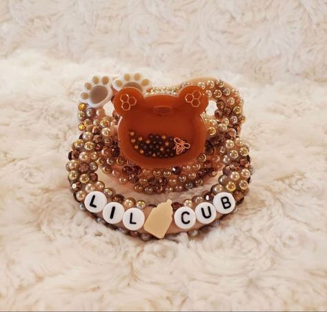 Cottagecore Pacifier, Cute Binkies, Sfw Agere, Pet Regression, Bling Pacifier, Creepy Cute Fashion, Pet Spaces, Space Stuff, Bear Cub