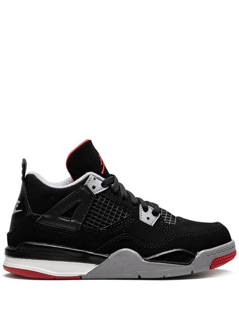 Jordan 4 Retro Bred, Red And Black Shoes, Jordan Collection, Kids Jordan, Sneakers Jordans, Jordan Shoes Girls, Jordan Shoes Retro, Shoes Sneakers Jordans, All Nike Shoes