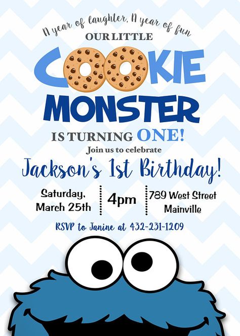 Monster Birthday Party Invitations, Monster Party Invitations, Cookies Monster, Cookie Monster Birthday Party, Monster First Birthday, Monster Invitations, Monster Baby Showers, Monster Birthday Party, Monster Birthday Invitations