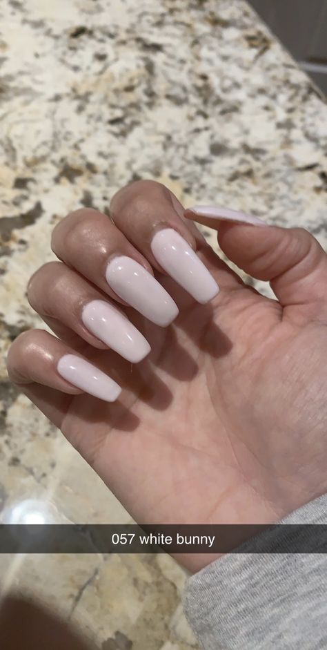 Gel polish DND No. 057 white bunny White Bunny Nail Polish Dnd, Dnd Gel Polish Colors White, White Bunny Nail Polish, Spring Nails Dnd, White Bunny Dnd, Dnd Gel Polish Colors Spring, Nails Dnd Gel, Dnd Swatches, Dnd Gel Polish Colors