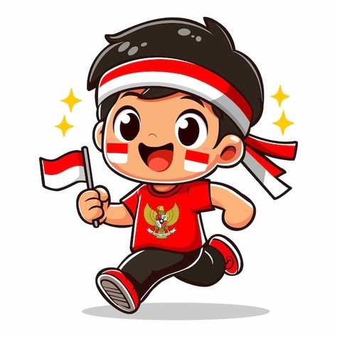 Chibi Artstyle, Indonesian Independence Day, Indonesian Independence, Premium Vector Cartoon, Hut Ri, 17 Agustus, Powerpoint Design Templates, Vector Cartoon, Stationery Templates