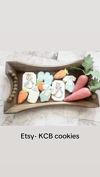 KCB cookies on TikTok Peter Rabbit Baby Shower Cookies, Peter Rabbit Cookies, Rabbit Cookies, Meringue Powder, Royal Icing Decorations, Rabbit Baby, Basket Fillers, Beautiful Cookies, Cookies Decorated