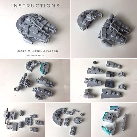 Micro Millennium Falcon - Instructions | Here are the instru… | Flickr Lego Diy Crafts, Lego Hacks, Lego Star Wars Mini, Easy Lego Creations, Instructions Lego, Star Wars Lego, Micro Lego, Lego Diy, Lego Spaceship