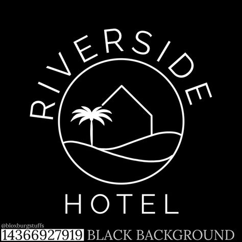 Hotel Decals Bloxburg, Bloxburg Hotel Decal Codes, Layouts Bloxburg, Town Decals, Bloxburg Custom, Hotel Codes, Codes Bloxburg, Bloxburg Town, Riverside Hotel