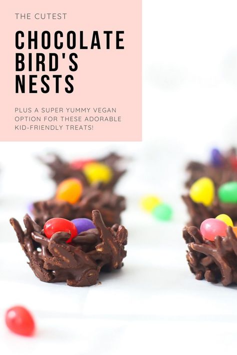 Edible Bird Nests For Easter, Birds Nest Cookies Christmas, Bird Nest Cookies, Birds Nests Recipe, Edible Bird's Nest, Birds Nest Cookies, Easter Birds Nest, Chocolate Nests, Easy Easter Desserts