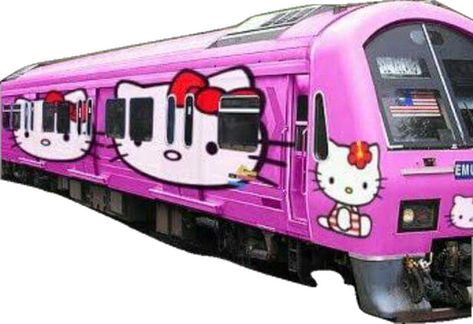 Pink Train, Train Cartoon, Livery Design, Kitty Style, Hello Kitty Imagenes, Hello Kitty Car, Hello Kitty Merchandise, Hello Kitty House, Kitty Stuff