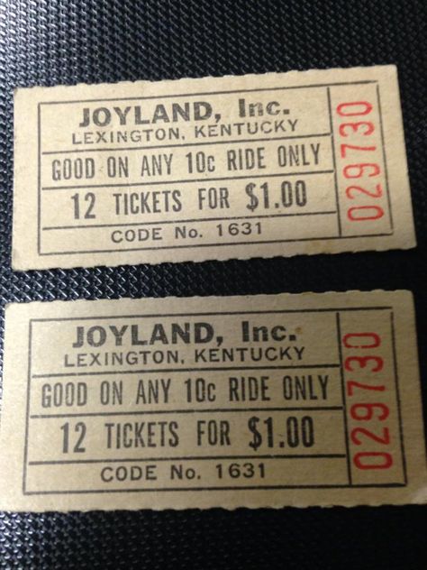 Joyland Park Tickets Stephen King Aesthetic, Joyland Amusement Park, King Aesthetic, Stephen King Books, Creative Bookmarks, Lexington Kentucky, Bookish Things, Amusement Park, Stephen King